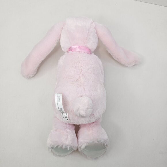 The Petting Zoo Pink Bunny Plush Rabbit Easter Embroidery Eyes Stuffed Animal - Picture 7 of 10